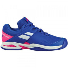 Load image into Gallery viewer, Babolat Propulse All Court JUNIOR &amp; Ladies Pink Blue Tennis Shoes
