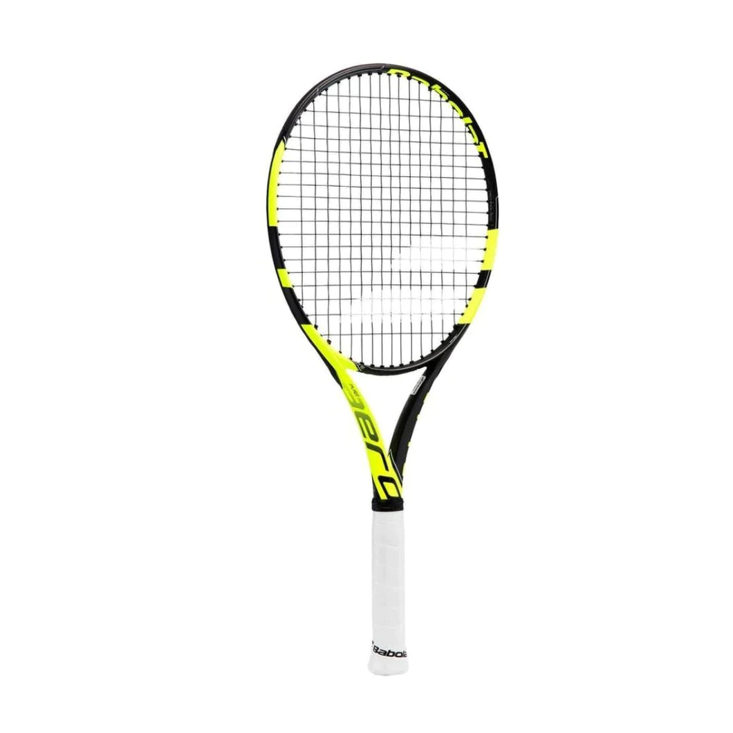 Babolat Pure Aero Graphite Composite 240gm JUNIOR 25 STRUNG Black Yellow Tennis Racket