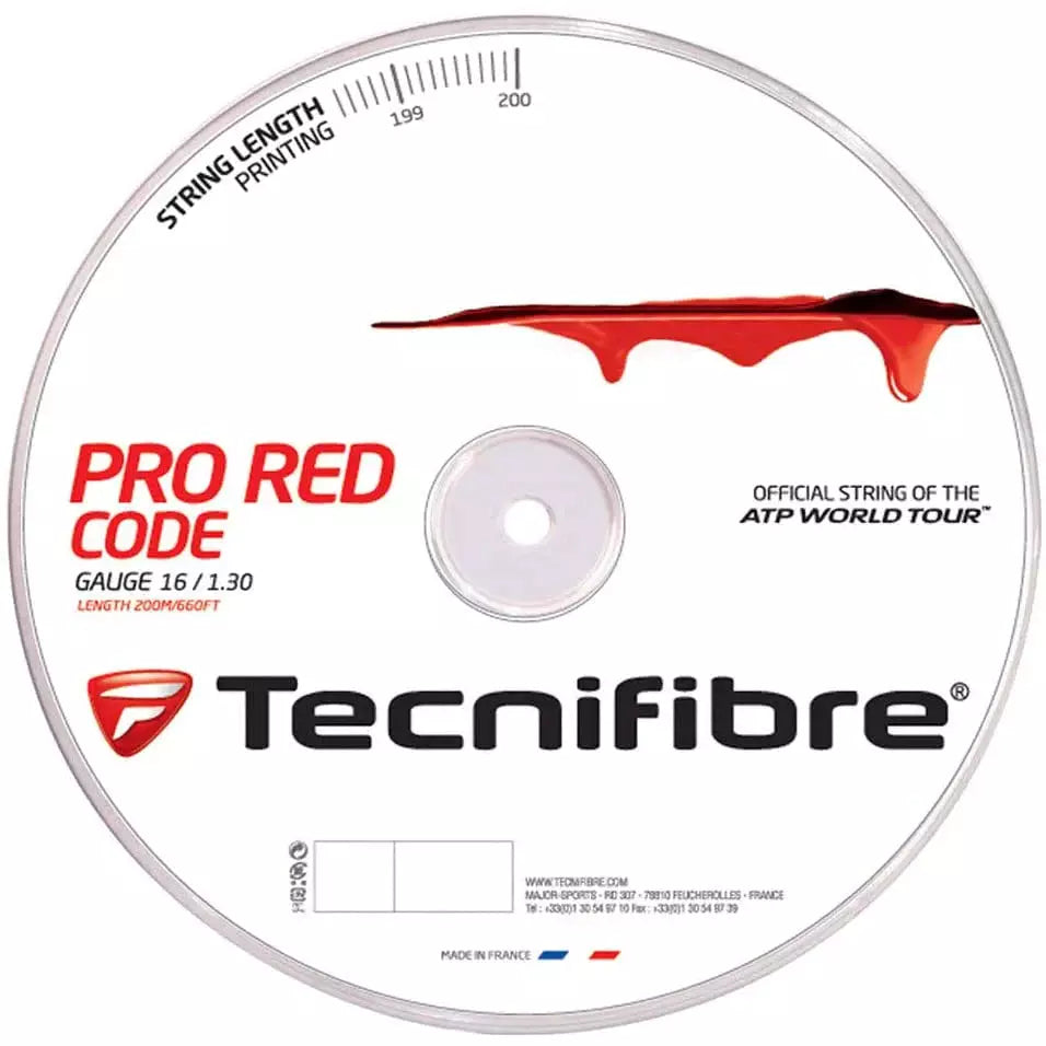 Tecnifibre Tennis Bob 200M Redcode 16/1.3 String reels WS