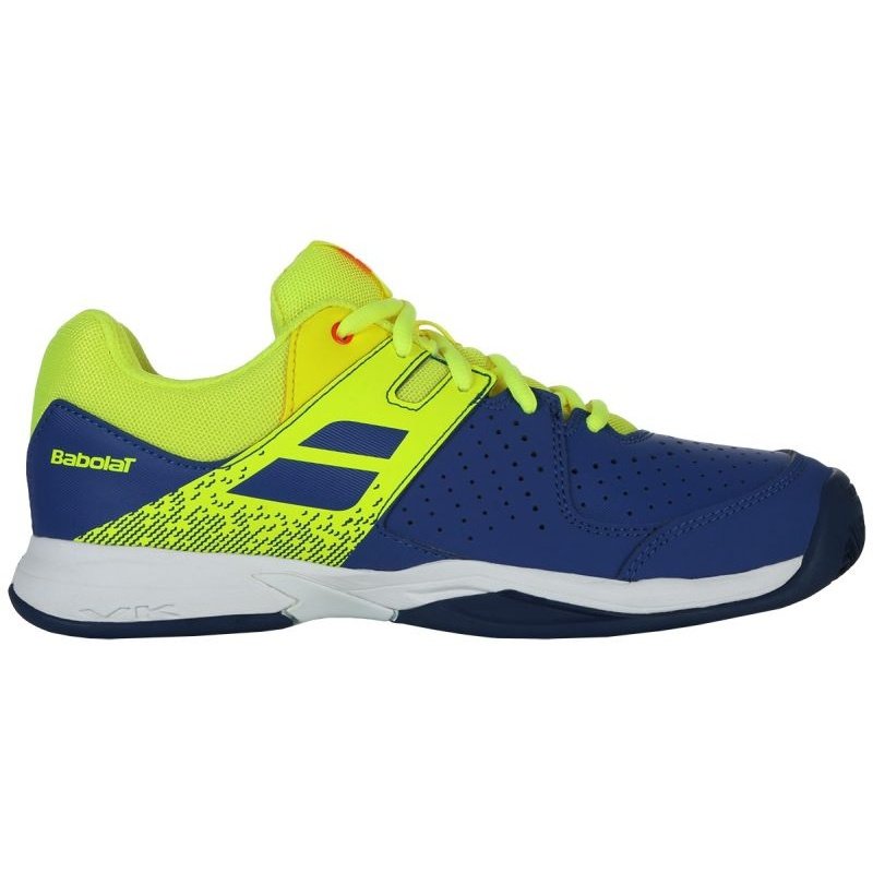 Babolat Pulsion All Court JUNIORS & Ladies Blue Neon Yellow Tennis Shoes
