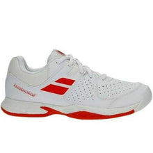 Load image into Gallery viewer, Babolat Pulsion All Court Junior White Bright Red Tennis Shoes
