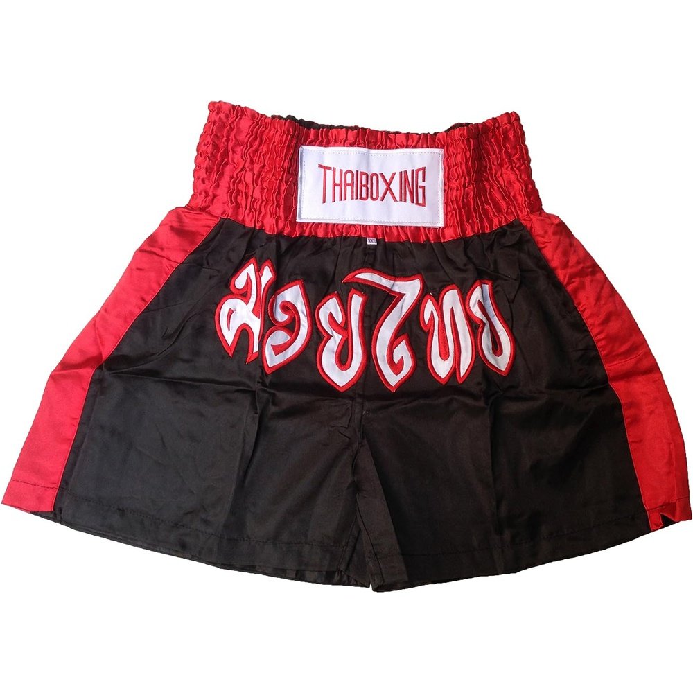 Starpak Martial Arts Adult Black Red MMA & Muay Thai Boxing Shorts BS120-01 RDA