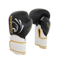Load image into Gallery viewer, Kango Martial Arts Unisex Adult White Black Leather Boxing Gloves WS
