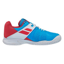 Load image into Gallery viewer, Babolat Propulse All Court Junior &amp; Ladies Sky Blue Pink Tennis Shoes

