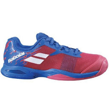 Load image into Gallery viewer, Babolat Jet All Court JUNIOR &amp; Ladies Poppy Red Estate Blue Tennis Shoes
