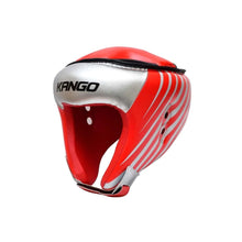 Load image into Gallery viewer, Kango Martial Arts Unisex Adult Red Silver Leather Head Guard WS
