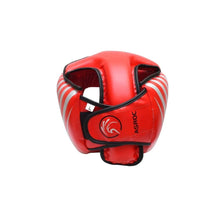 Load image into Gallery viewer, Kango Martial Arts Unisex Adult Red Silver Leather Head Guard WS
