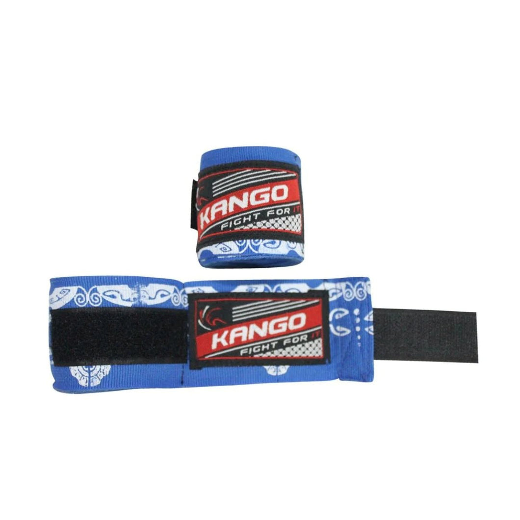 Kango Martial Arts Unisex Adult Blue White PATTERN Boxing MMA Bandage WS