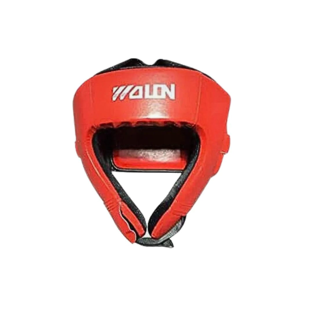 Wolon Martial Arts Unisex Adult Red Leather Head Guard WS