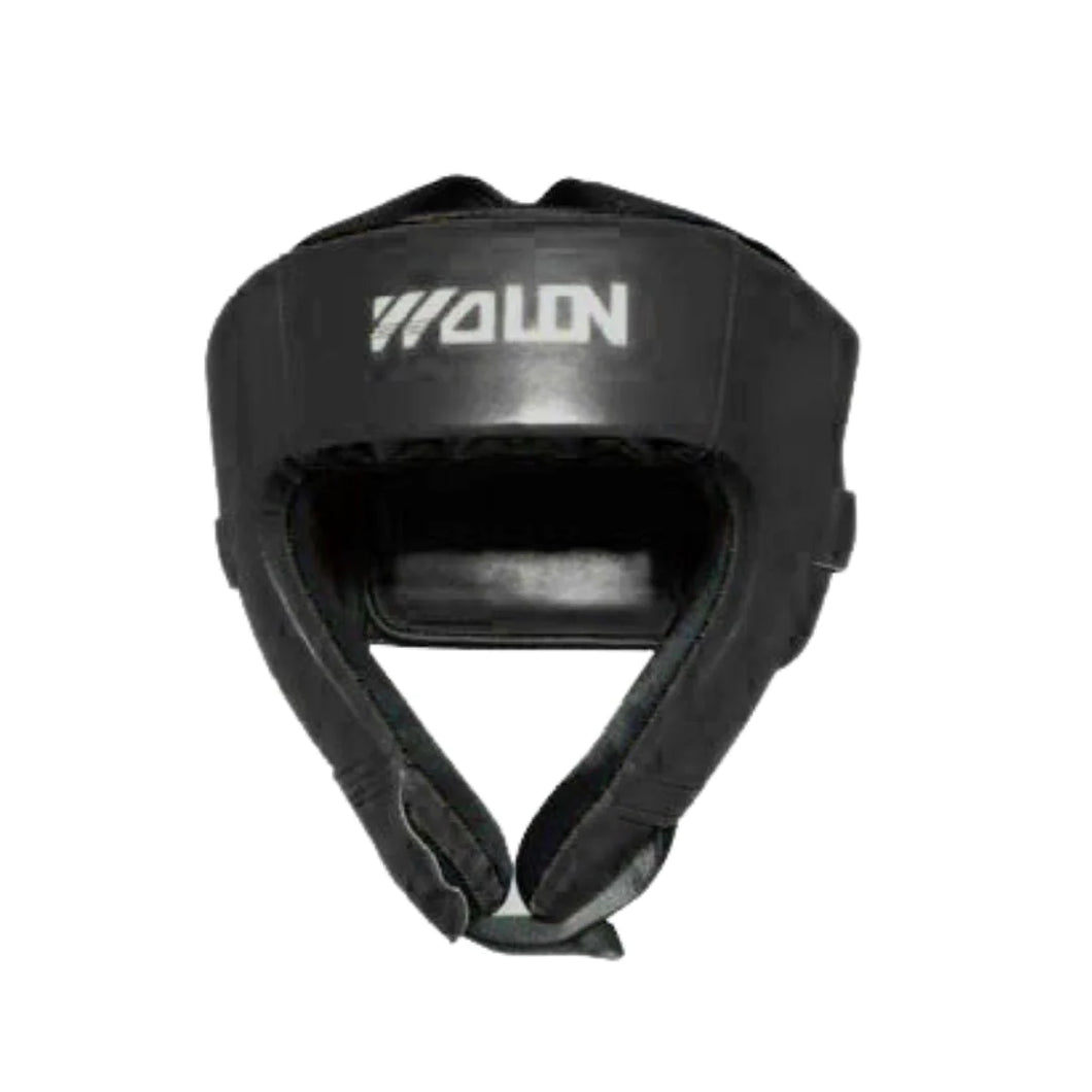 Wolon Martial Arts Unisex Adult Black Leather Head Guard WS