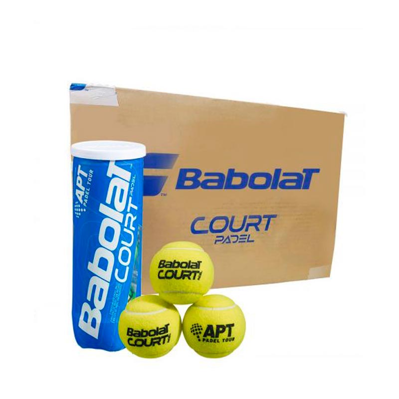 Carton of Babolat Court APT approved Padel balls 24 cans - 72 balls WP